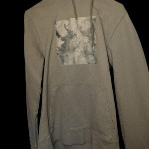 Express Sage Water Color Logo Graphic Hoodie - Size S - Made in Mexico - Used